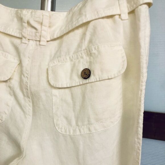 Londonjean 100% Linen Cream Pants, Classic, Straight Leg Sz 2 - Picture 4 of 7